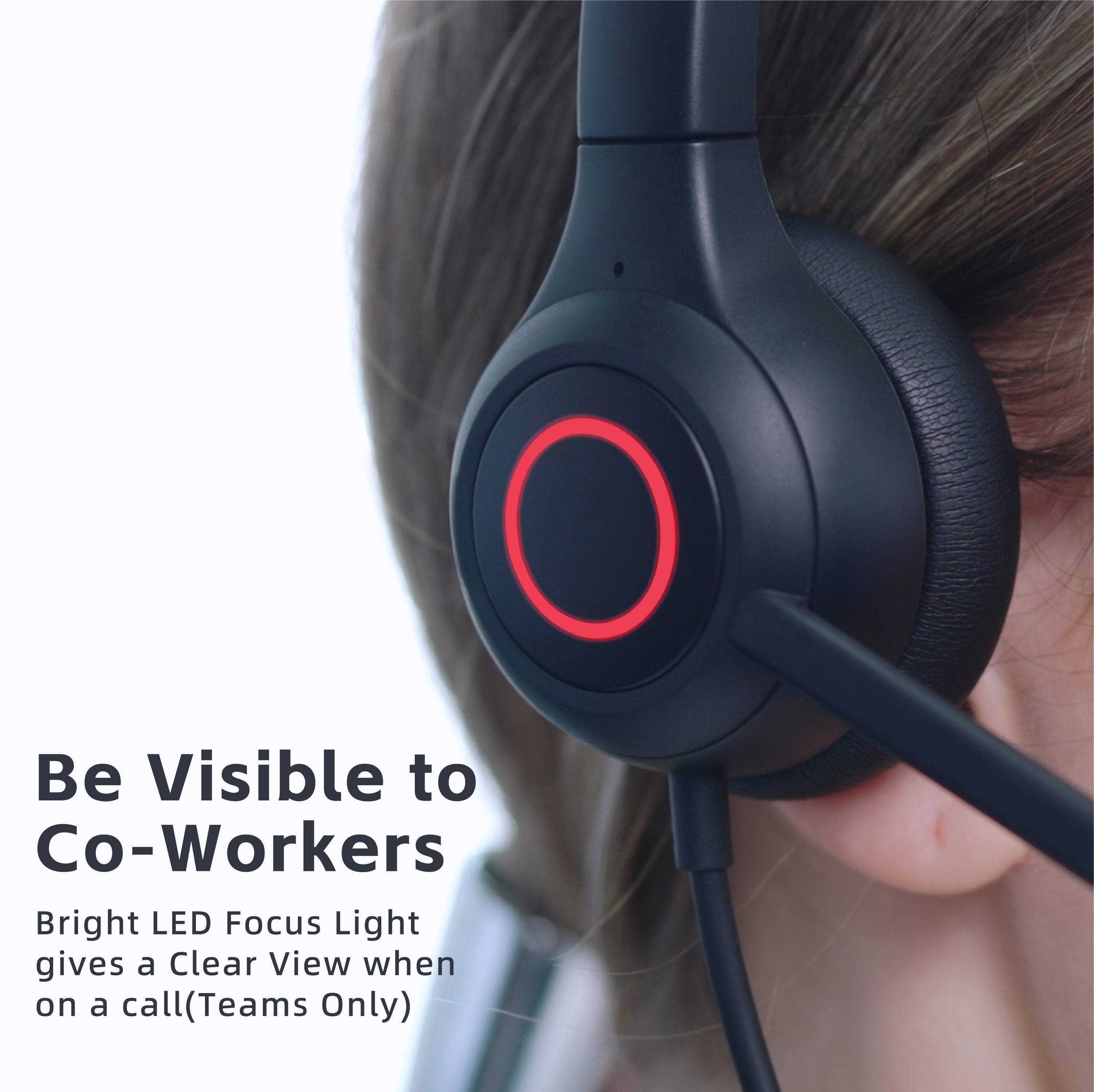 VoicePro 80 Premium Teams Compatible Wired USB Headset with NC Microphone and In-Line call Control