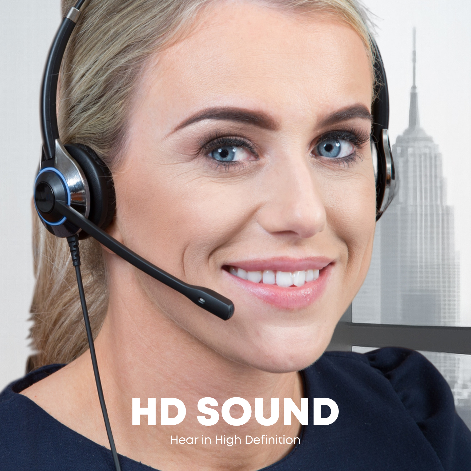 TruVoice HD-500 Single Ear Noise Canceling Headset Including USB Adapter Cable