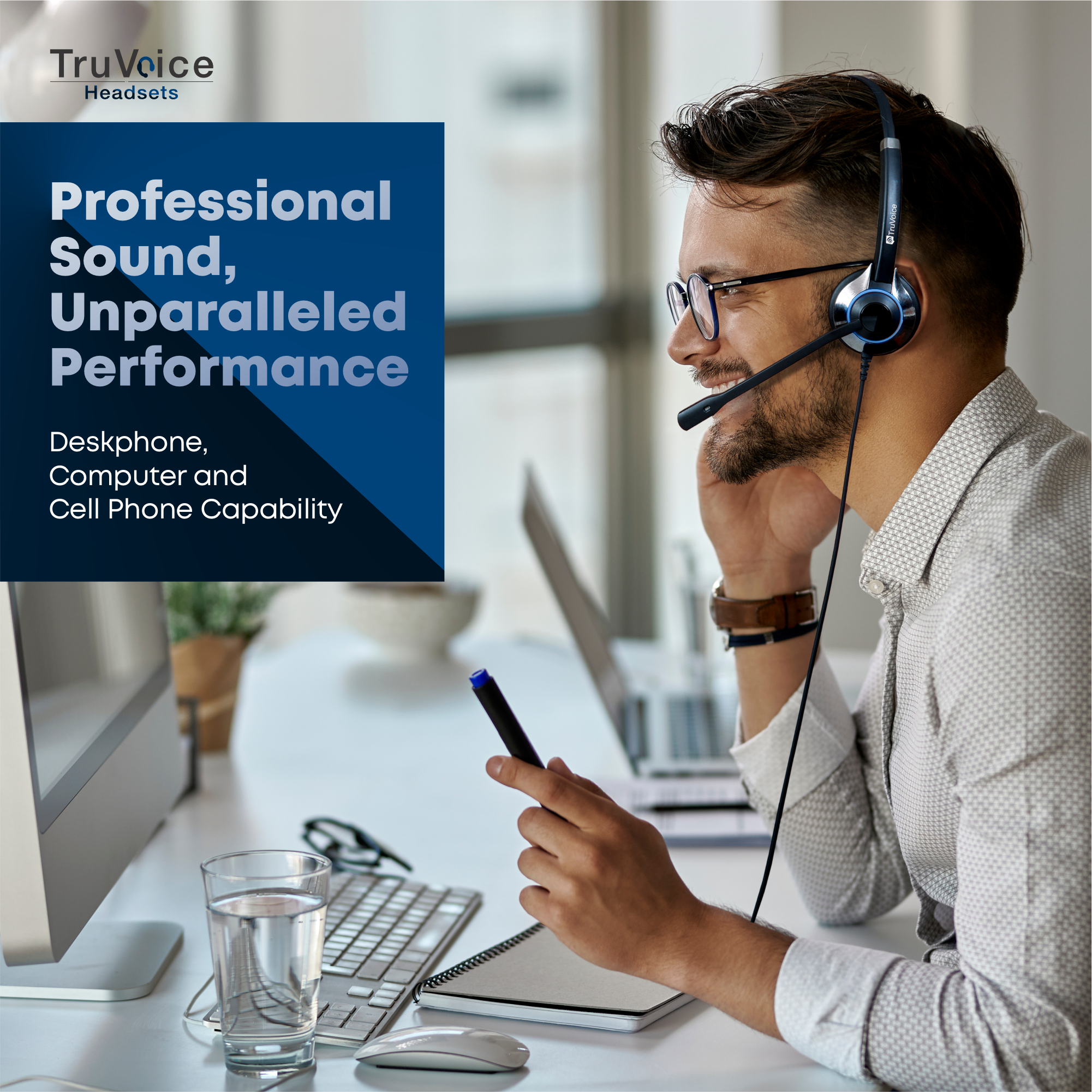 TruVoice HD-500 Single Ear Noise Canceling Headset Including QD Cable for Cisco IP Phones