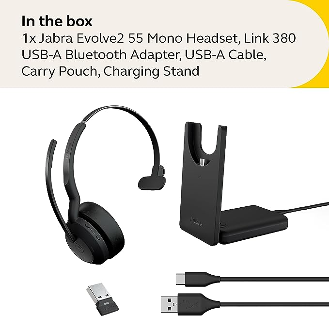 Jabra Evolve2 55 Mono USB-A with Charging Stand (MS)