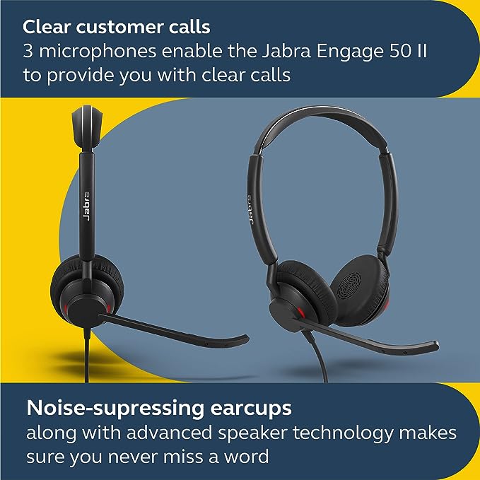 Jabra Engage 50 II Stereo Headset with Link USB-A (MS)