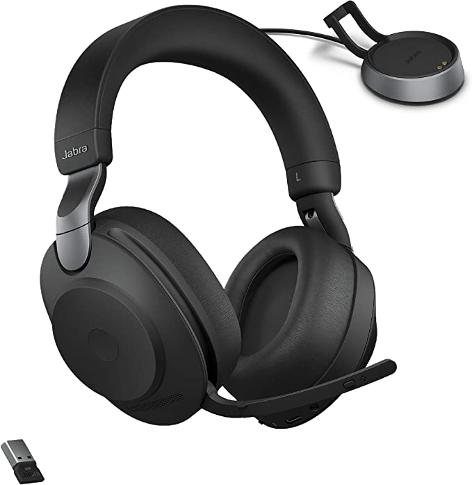 Jabra Evolve2 85 Wireless Headset Link380A UC Stereo Stand Black