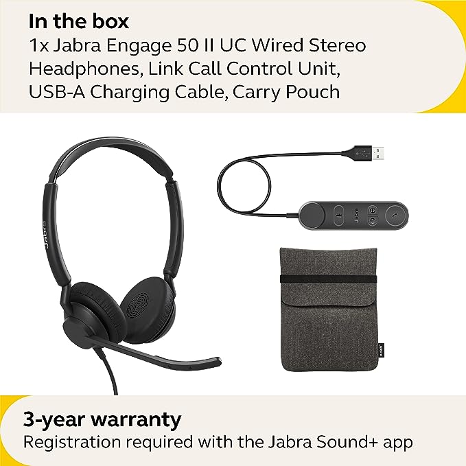 Jabra Engage 50 II Stereo Headset with Link USB-A (UC)