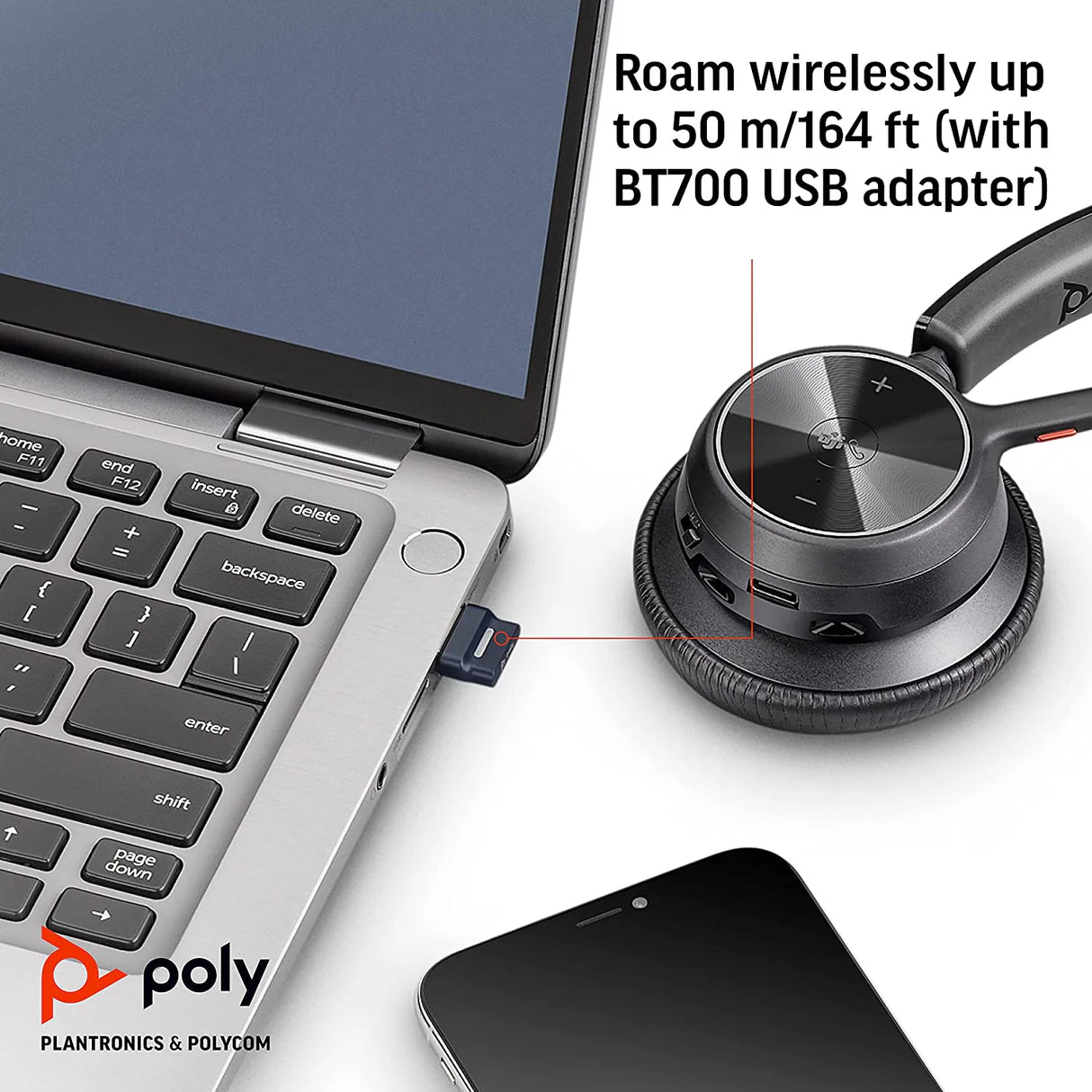 Poly Voyager 4310 Mono UC USB-C Wireless Headset with Stand