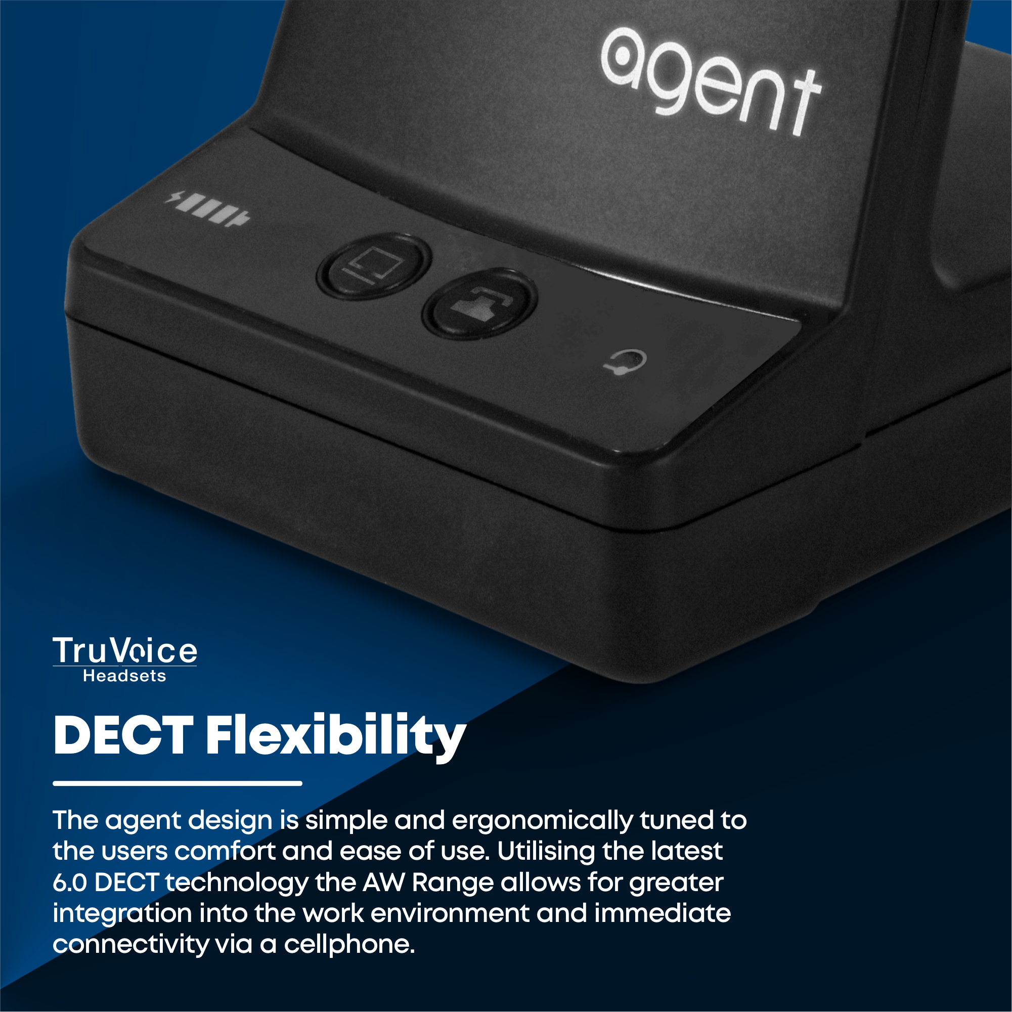 TruVoice Agent AW50 Mono Wireless DECT Headset (Dual Connectivity)