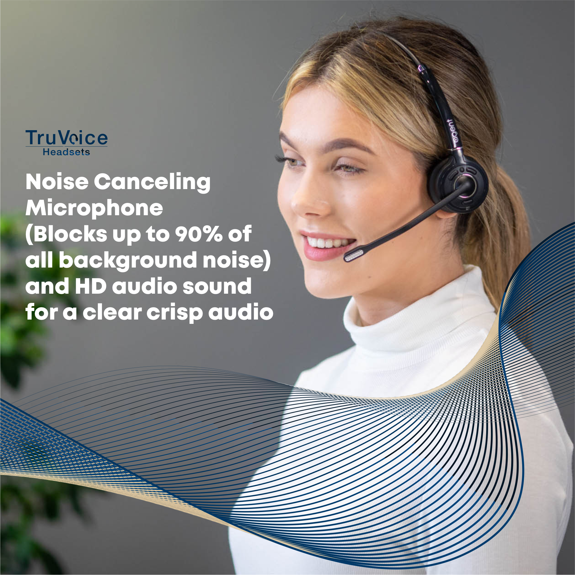 TruVoice Agent AW40 Duo Wireless USB Computer Headset (Includes DECT Wireless Dongle)