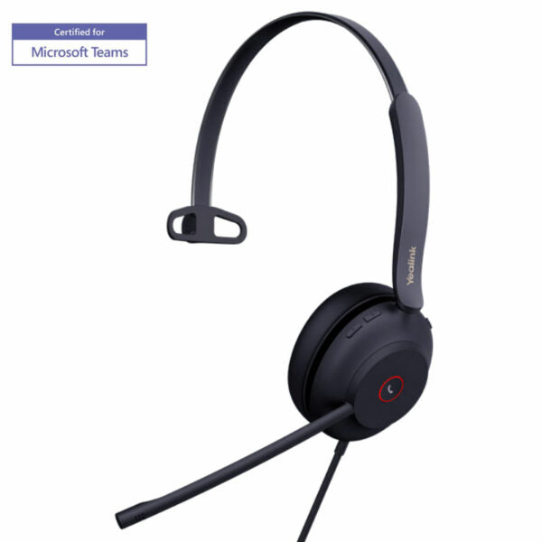 Yealink UH38 Teams Mono USB-C and Bluetooth Headset Without Battery