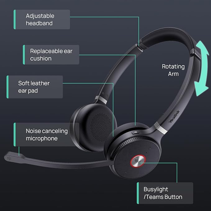 Yealink WH62 Mono DECT Wireless Headset - Microsoft Teams Certified