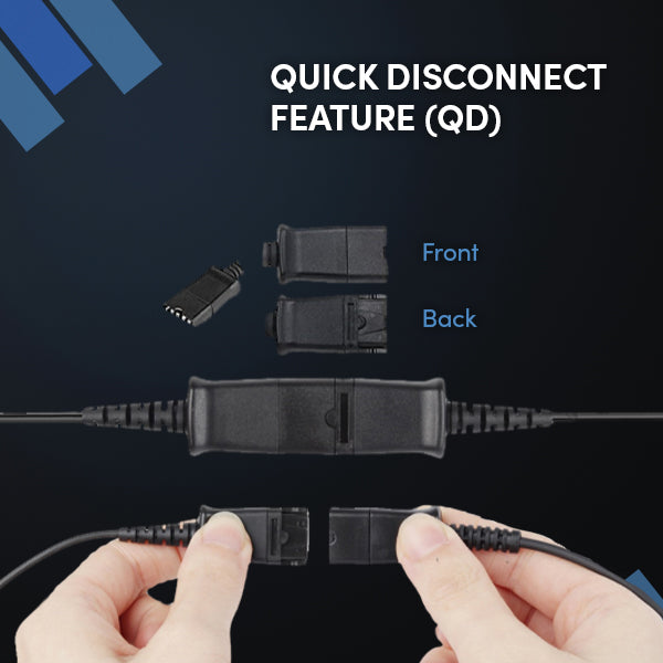 TruVoice HD-550 Double Ear Noise Canceling Headset Including QD Cable for Polycom VVX and SoundPoint Models of Telephone