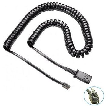 TruVoice HD-100 Single Ear Noise Canceling Headset Including QD Cable for Polycom VVX and SoundPoint Models of Telephone