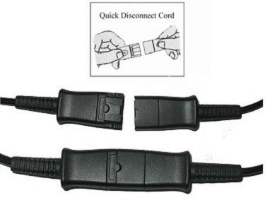 Plantronics Compatible QD to 2.5mm Plug Bottom cord - Straight